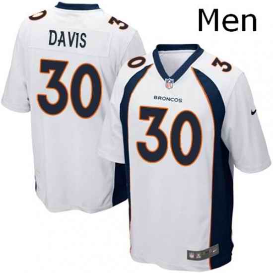 Men Nike Denver Broncos 30 Terrell Davis Game White NFL Jersey